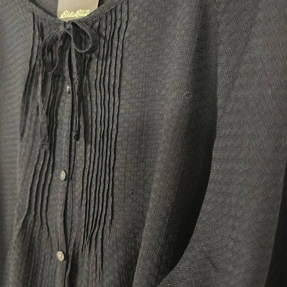 NWT Eddie Bauer Women’s Dark Navy Blue Button Down Cotton Blouse Size 2XL NWT - Picture 8 of 10